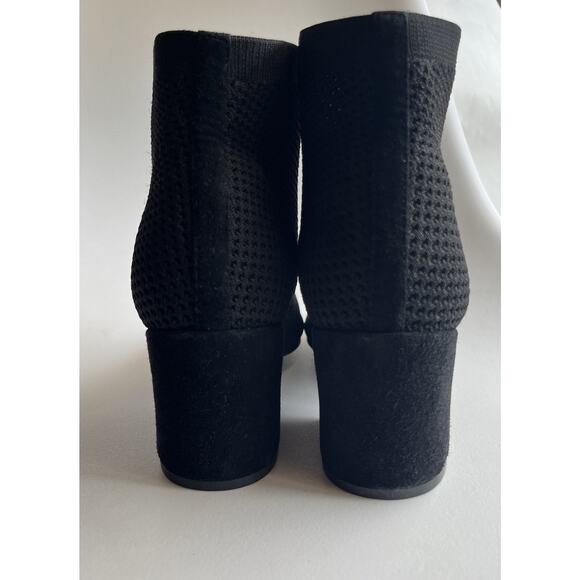 Eileen Fisher Croft Stretch Knit Open Toe Bootie Sz 9 Black Stretch Knit - Picture 7 of 14